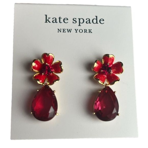 ⭐️Host Pick⭐️ 🆕 Kate Spade: Blushing Blooms Flower Drop Earrings With Dust Bag - Picture 3 of 11